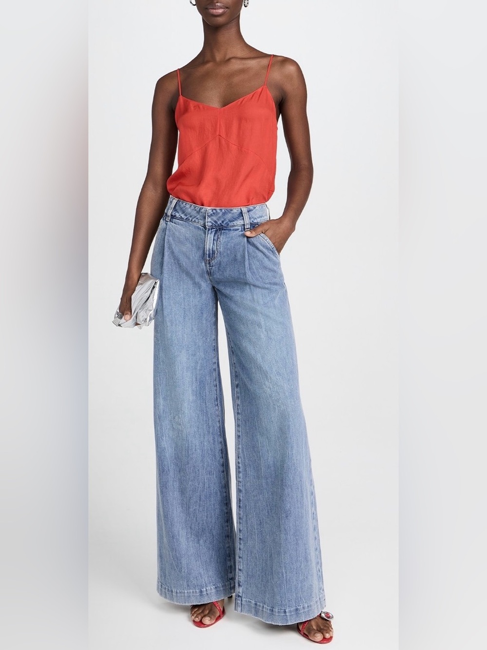 Alice + Olivia NEW Eric Wide Leg Jeans in Sadie Light Vintage